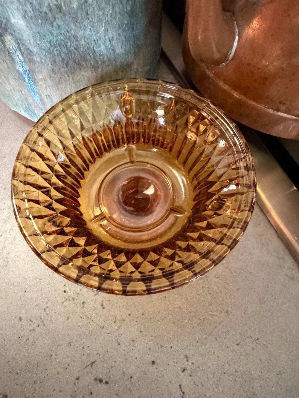 Vintage Amber Glass Fairy Lamp - Picture 3 of 3